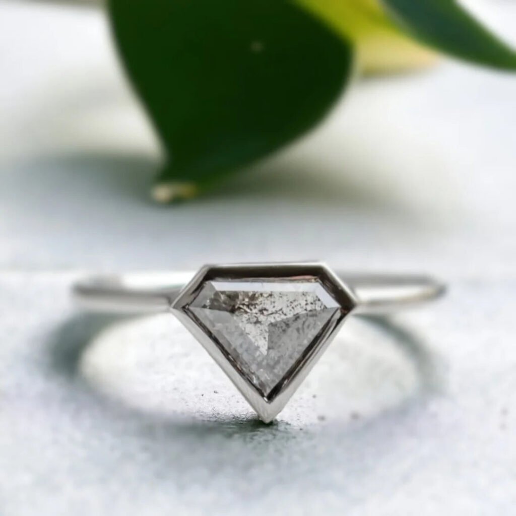 Geometric Superman Cut Diamond Statement Ring With 1.12 CT Diamond