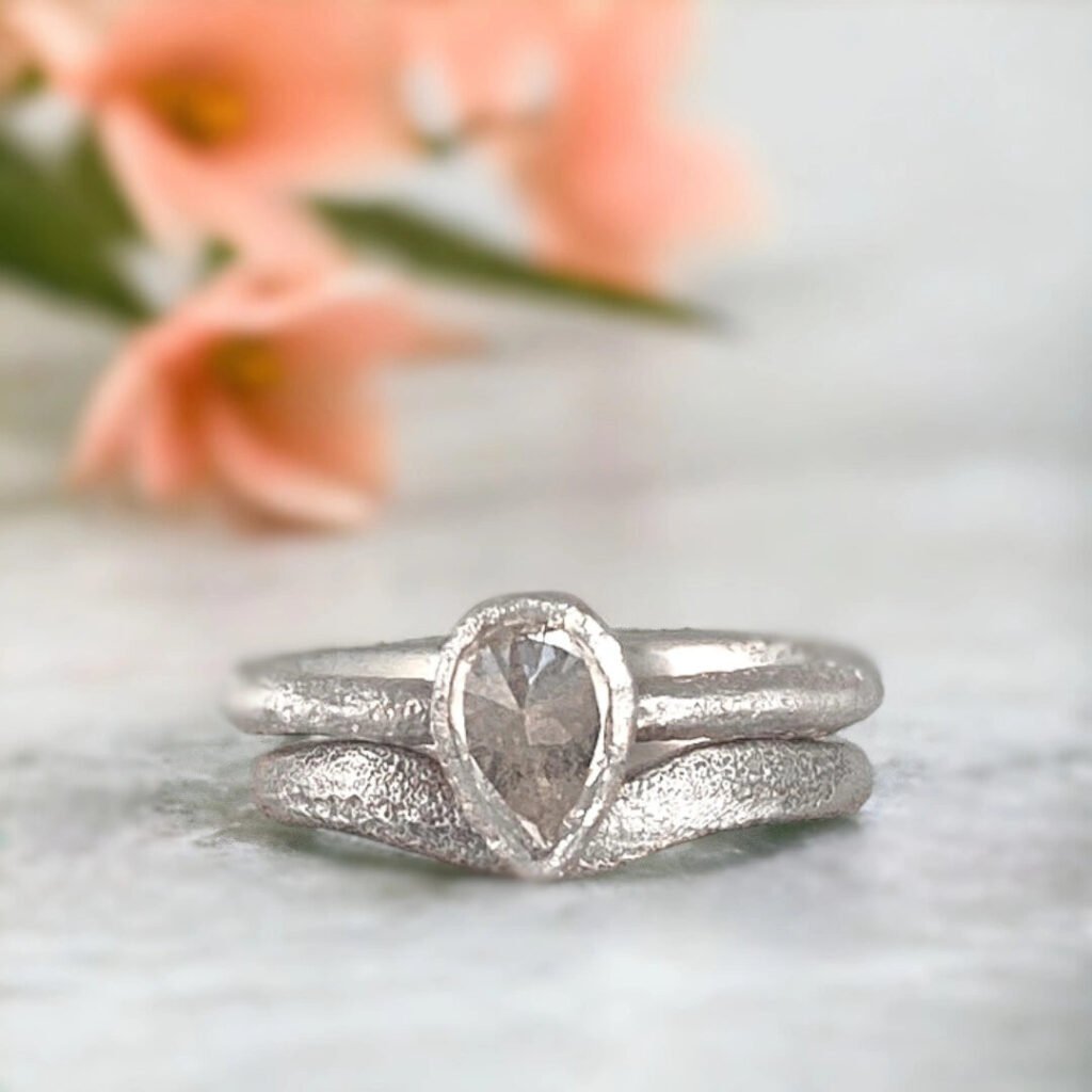 Salt and Pepper Diamond Ring Custom Thalia Gemstone Band