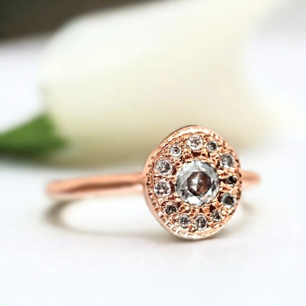 Pebble Gemstone Ring Unique Precious Jewellery Design With Diamonds
