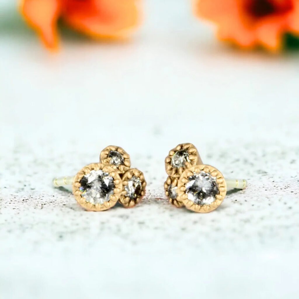 Salt and Pepper Diamond Earrings Galaxy Ear Cuffs Design