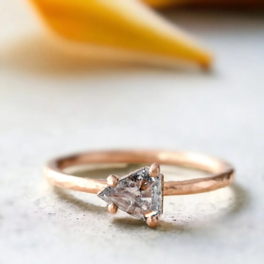 Shield Cut Natural Diamond Ring With Elegant Unique Sparkle - Image 1