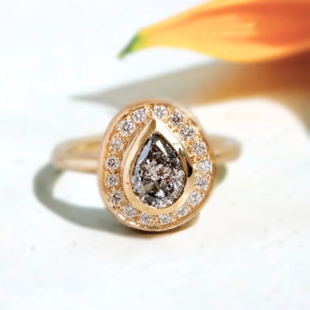Victorian Salt And Pepper Diamond Ring Timeless Design With Vintage Charm